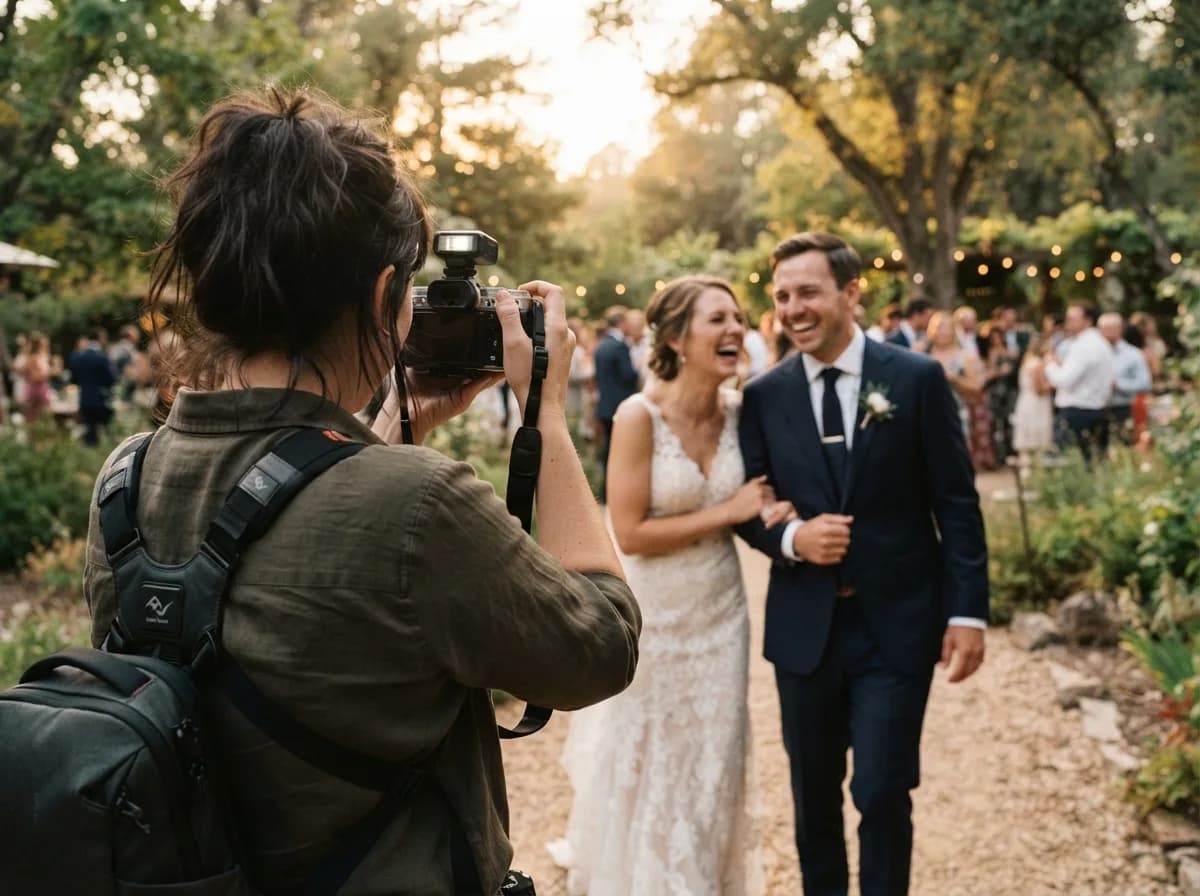 Photographer working at a wedding